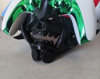 DualSense PS5 Controller Stand Oni Mask Black • Samurai Gaming Stand • Japanese Gaming Decor • PS5 Accessory • Ghost of Tsushima Gift