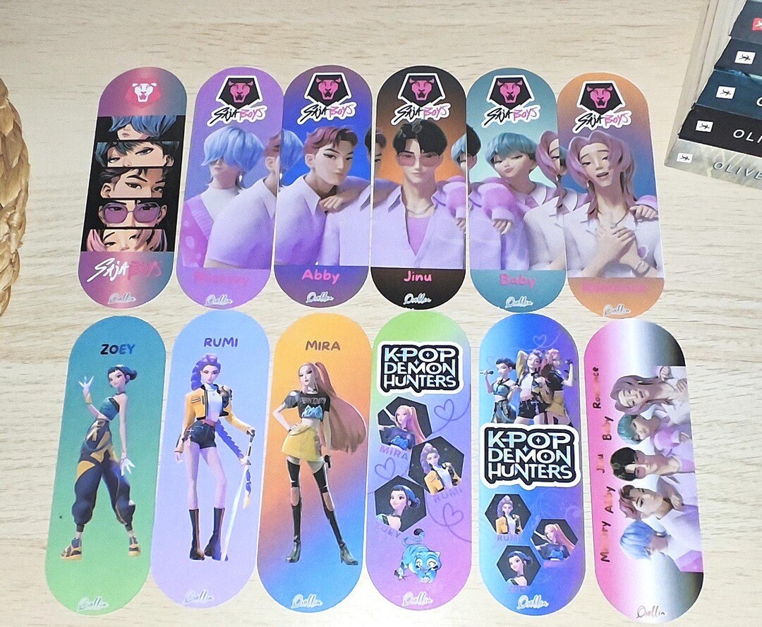 K pop Demon Hunters Bookmarks Huntrix Saja Boys Oval 5 15 Cm 