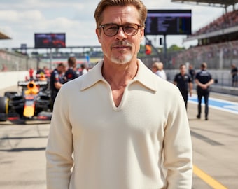 Wit F1 Brad Pitt-sweater