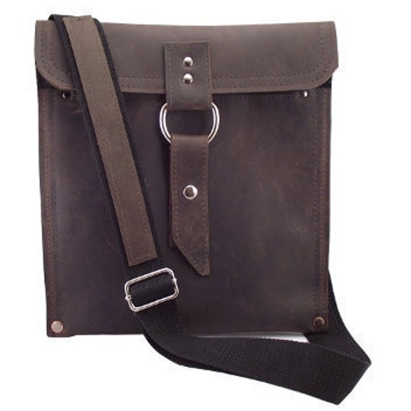 Leather iPad Bag New:  - Rustic Brown Slim Traveler