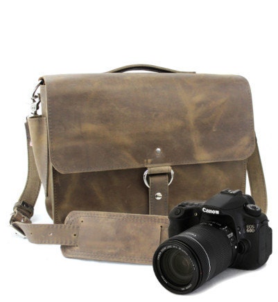 14 Distressed Tan Newport Midtown Leather Camera Bag - Etsy