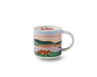 Taza de edición limitada "Isla del Príncipe Eduardo" de Tim Hortons 2025, colección de viajes provinciales, 16 oz (nueva)