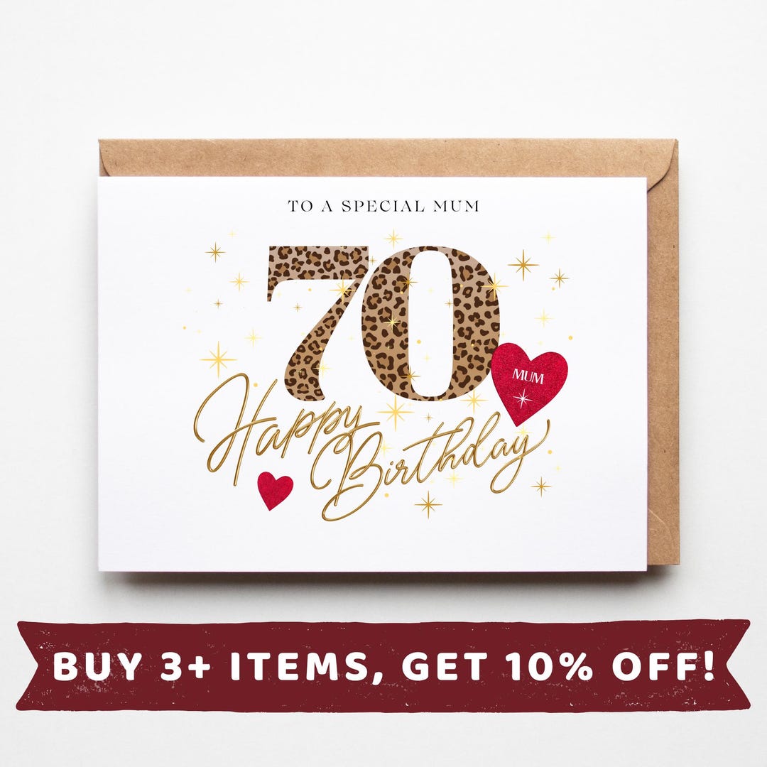 Mum 70th Birthday Card Mum 70th Birthday Cards Mum 70th Birthday Gift ...
