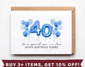 Hunts England - Large Son In Law 40th Funny Birthday Card - Son In Law - I Regret To Inform You That Your Thirties Have Expired - Retro Collection - Large
