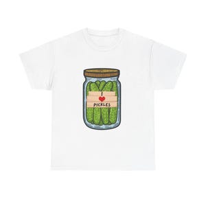 Pickle Lovers Unisex Cotton Tee, Funny Pickle Shirt, Cute Gift for Foodies, Summer BBQ Apparel, Cartoon Pickles Graphic Tee