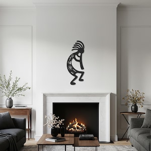 Kokopelli Wall Art, Tribal Wall Decor, Patio Decor, Living Room Decor, Southwestern Gift, Boho Wall Art, Gift for Home, Southwestern Decor
