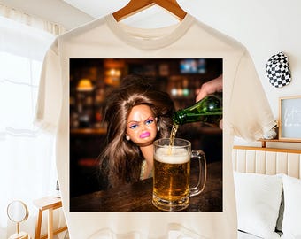 Funny Drunk Doll PNG, Beer Girl Sublimation Design, Trendy Funny Drinking Shirt PNG, Sarcastic Bar Humor Graphic, Digital Download