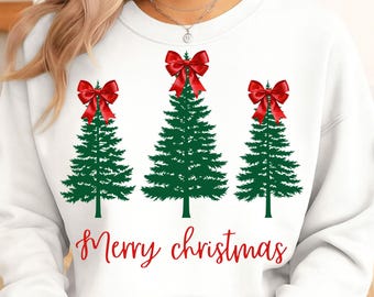 Preppy Christmas Tree Png, Christmas Coquette Bow Png, Merry Christmas Shirt Design, Coquette Merry Christmas Png