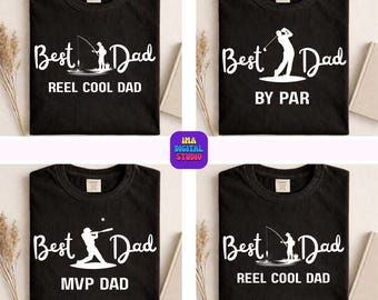Best Dad PNG Bundle, Best Dad By Par, Reel Cool Dad, MVP Dad, Golf Dad Shirt Design, Fishing Dad png, Baseball Dad PNG, Father's Day Gift