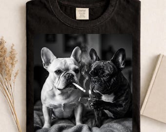 French Bulldog Smoking Design, Dog Meme Shirt, Funny Animal Meme PNG, Gift For Animal Lover, Funny Dog, Digital Download