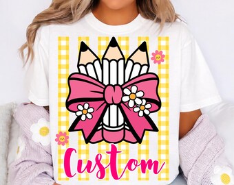 Personalized Bow PNG, Back to School Girl Design (Digital Download)