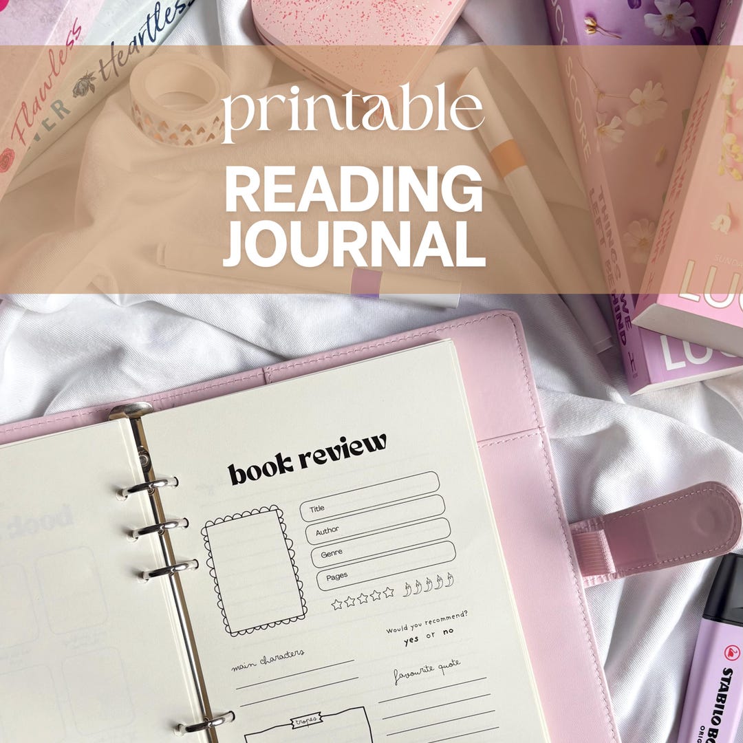 Printable Reading Journal Bundle - Etsy