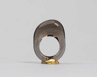 Smoke Pebble Ring