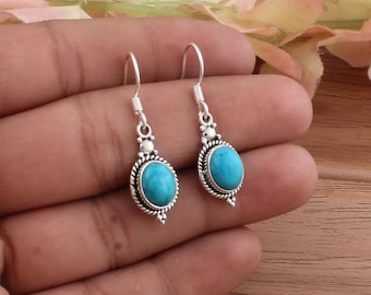 Türkis Ohrringe: Sterling Silber Boho südwestlichen Schmuck