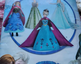 Simplicity SO 734 Frozen style doll clothes patterns for 11/2"dolls