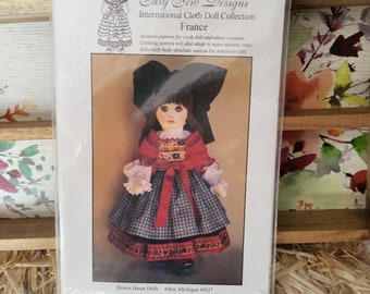 French cloth doll pattern from Brown House doll