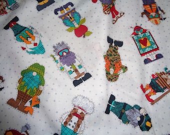 Gnome Town Heroes fabric small cut outs