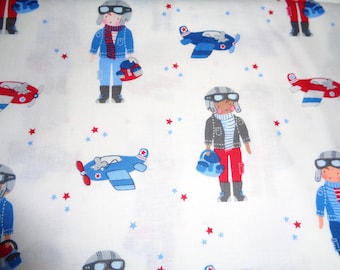 Little Aviators fabric remnant # CX7713 for Michael Miller fabrics