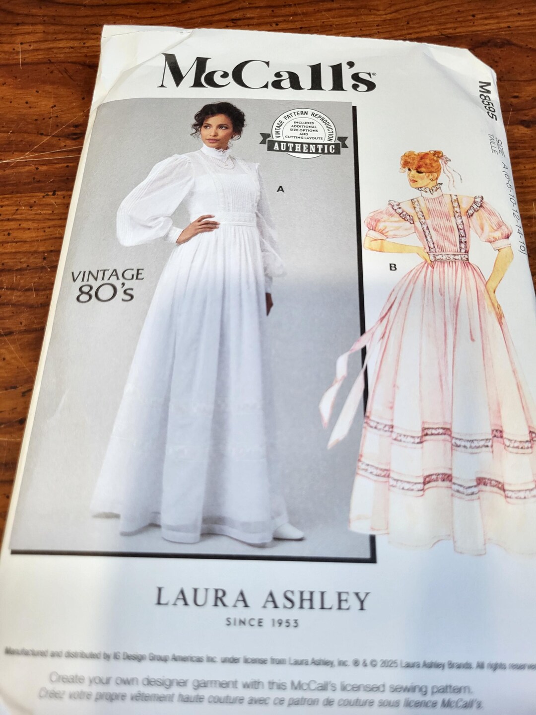 Mccalls Authentic Laura Ashley Dress Pattern Pattern #M8595 - Etsy