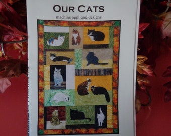 Our Cats  Machine Applique designs pattern by Debora Konchinsky 2002