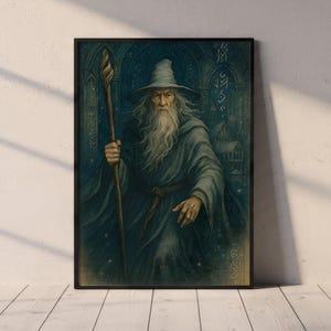 Gandalf - Watercolor Wizard Clipart – Hand-Painted Fantasy Gandalf-Inspired PNG (2048x3072)