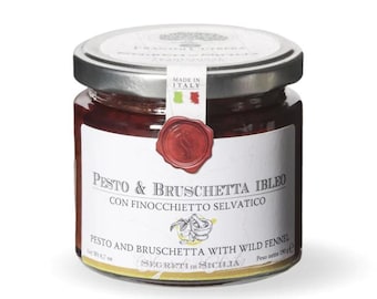 Pesto siciliano para bruschetta: condimento gourmet artesanal - 190 g