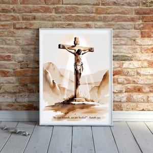 Stampa artistica della Crocifissione: Bibbia cristiana da appendere alla parete (download digitale)