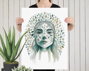 Tree of Life Poster: Botanical Portrait, Modern Spiritual Decor