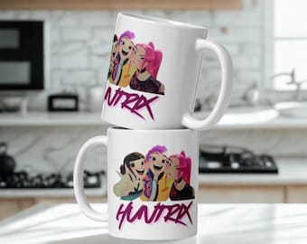 Kpop Hunters Tazza Da Caffè Demon 330 Ml Con Design Rumi, Mira E Zoey, Bianca, Lavabile In Lavastoviglie E Adatta Al Microonde