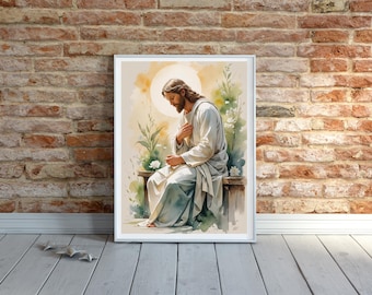 Garden of Mercy Print: Jesus Scripture Wall Art (Digital Download, JPG & PDF Files)