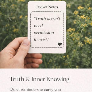 Notas de bolsillo imprimibles sobre la verdad y el conocimiento interior / Tarjetas de afirmación "Confía en ti mismo" / PDF de apoyo para la sanación / Recordatorios suaves sobre la salud mental