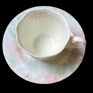 Vintage Porcelain Tea Cup and Saucer Set – Pink Rose Floral – Fine Bone China – Romantic Gift – Made in Japan