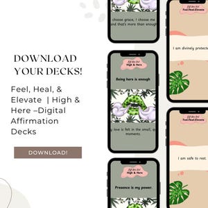 Affirmation Deck-bundel – 45 afdrukbare kaarten voor genezing, tegenwoordigheid en eigenliefde | Digitale downloadset voor stoner-moeders en mindfull vrouwen