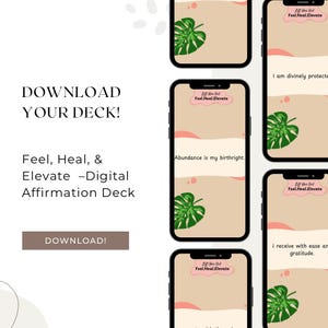 Feel, Heal, and Elevate Affirmation Deck - 33 digitale Karten für emotionale Heilung, Selbstverbindung & persönliches Wachstum