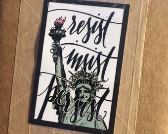 Resist Insist Persist Vinyl Sticker - Single