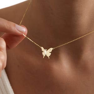 Minimalist Sterling Silver Butterfly Necklace, Tiny Butterfly Pendant, Birthday & Anniversary Jewelry, Personelized ButterFly Necklace