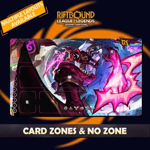 Shaco Soul Fighter Playmat Riftbound LOL - Trading Card Game - 24x14 inches (600x350x2mm) Stitched Edges Protective bag included
