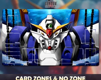 Playmat Mobile Suit Gundam Wing FanArt Gundam Card Game - Gundam TCG / 24x14 inches (600x350x2mm)