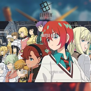Playmat GQuuuuuuX Girls Gundam Card Game With Zone 17A - Gundam TCG / 24x14 inches (600x350x2mm)