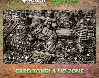 Tapete de juego MTG Leonardo Sewer Samurai 24 x 14 (600 x 350 mm) Juego de cartas coleccionables. Incluye bolsa protectora.