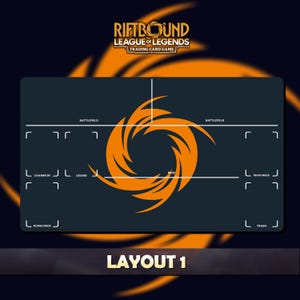 Playmat Riftbound LOL V3 Regional - Riftbound Trading Card Game - 24x14 inches (600x350x2mm) Stitched Edges  Protective bag included