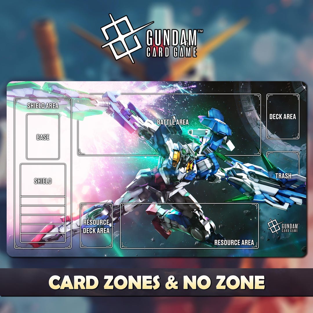 Playmat GN-0000 00 Gundam Card Game With Zone - Gundam TCG / 24x14