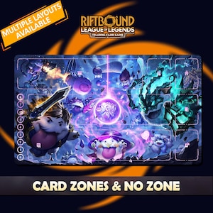 Poro Champion Playmat Riftbound LOL - Riftbound Trading Card Game - 24x14 inches (600x350x2mm) Stitched Edges Protective bag included