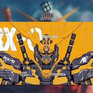Playmat RX-0 Gundam Card Game With Zone 23A - Gundam TCG / 24x14 inches (600x350x2mm)
