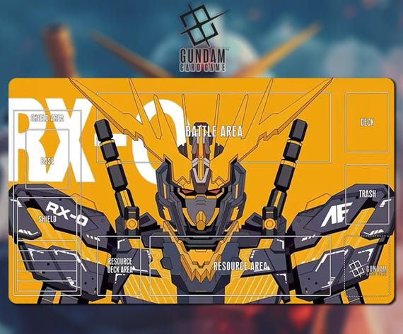 Playmat RX-0 Gundam Card Game With Zone 23A - Gundam TCG / 24x14