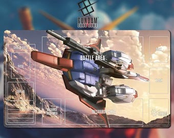 Playmat MSZ-006 Wave Rider Gundam-kaartspel met zone 12A - Gundam TCG / 24 x 14 inch (600 x 350 x 2 mm)