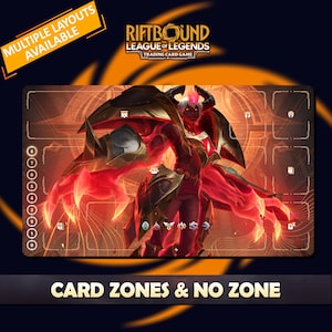 Xerath Arcana Playmat Riftbound LOL - Riftbound Trading Card Game - 24x14 inches (600x350x2mm) Stitched Edges Protective bag included