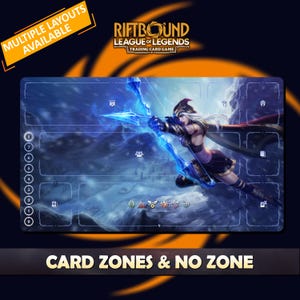Ashe Playmat Riftbound LOL - Riftbound Trading Card Game - 24x14 inches (600x350x2mm) Stitched Edges Protective bag included