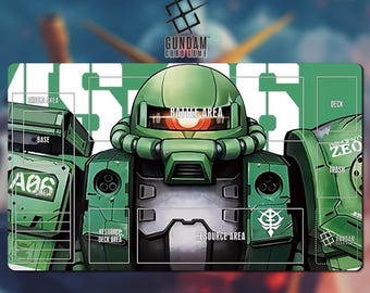 Playmat MS-06 Zaku Gundam Card Game With Zone 30A - Gundam TCG / 24x14 inches (600x350x2mm)