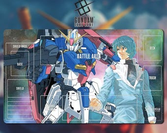Speelkleed Kamille Bidan x MSZ-006 Gundam-kaartspel met zone 11A - Gundam TCG / 24 x 14 inch (600 x 350 x 2 mm)